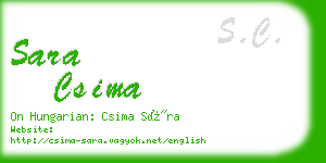 sara csima business card